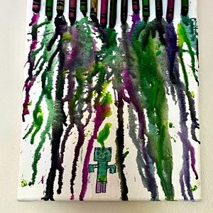 Hulk melted crayon canvas